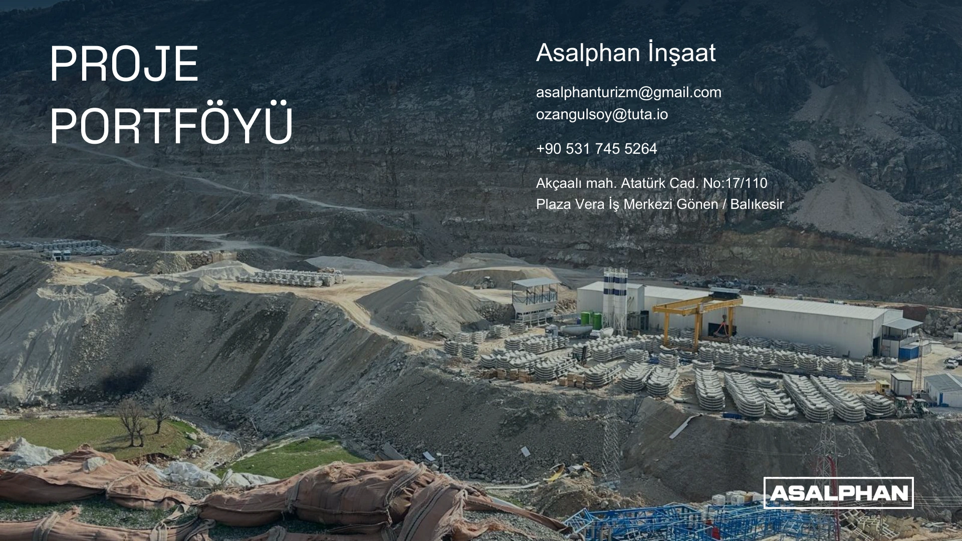 Asalphan İnşaat Türkçe proje kataloğu kapağı